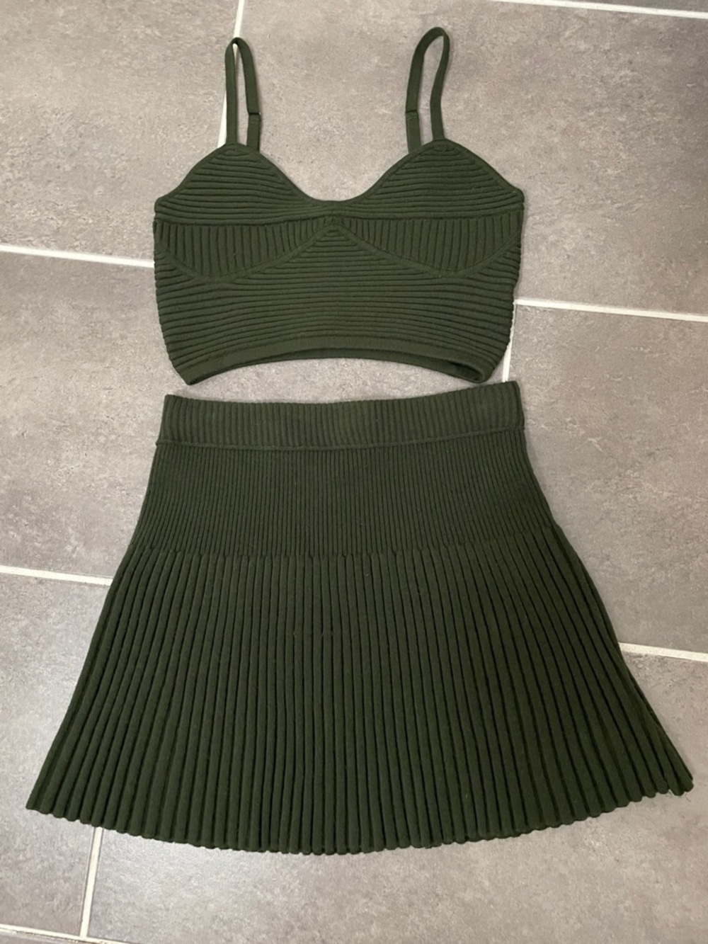 AERIE Take Charge Ribbed Skirt and Corset‎ Set XS/S